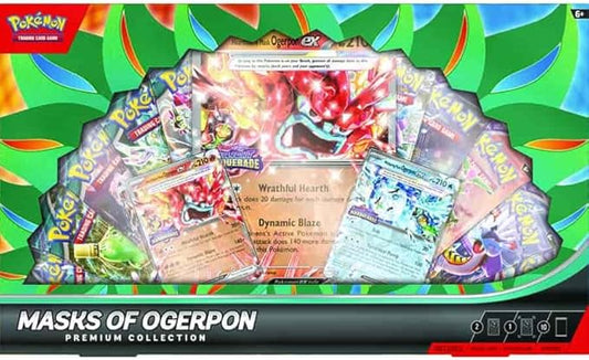 Pokémon TCG Masks of Ogerpon Premium Collection Box – Promo Cards & Booster Packs