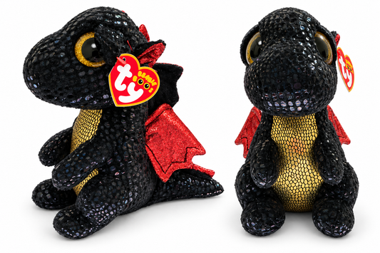 TY Beanie Boo Grindal Black Dragon Plush – Medium, 13 Inch