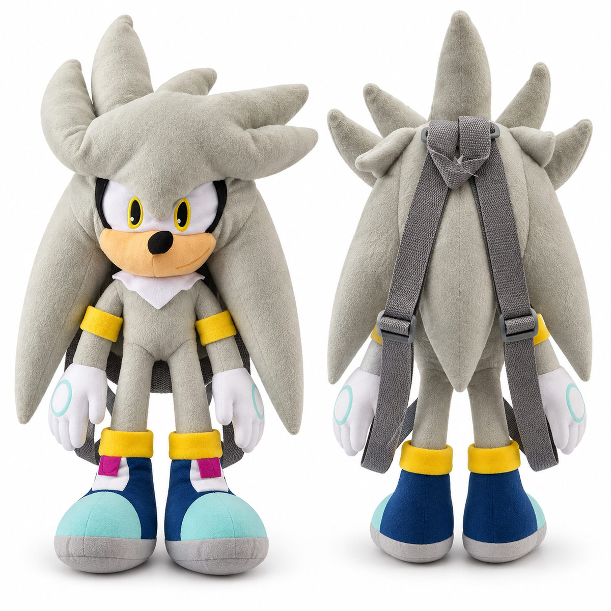Sonic the Hedgehog Silver Plush Backpack – 18 Inches