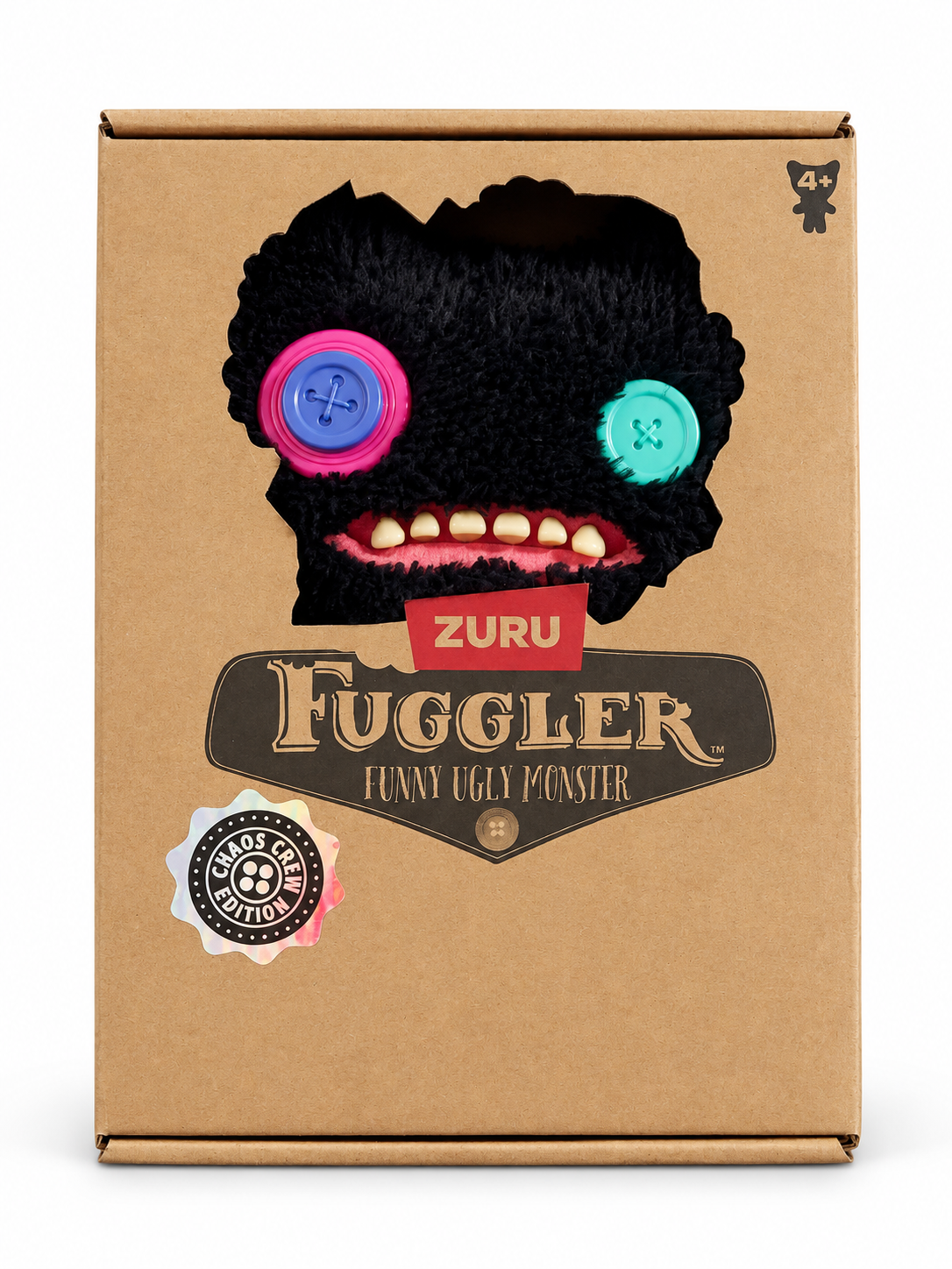 ZURU Fuggler Chaos Crew Indecisive Monster Black Plush, 9-Inch