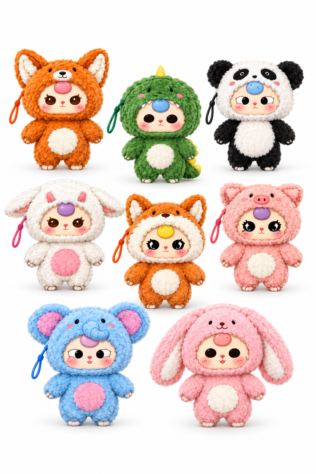 Baby Three Big Cute Plush Pendant Blind Box – Animal Costume Series