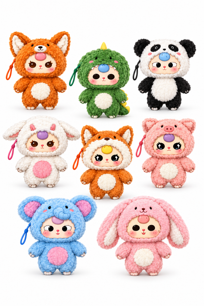 Baby Three Big Cute Plush Pendant Blind Box – Animal Costume Series