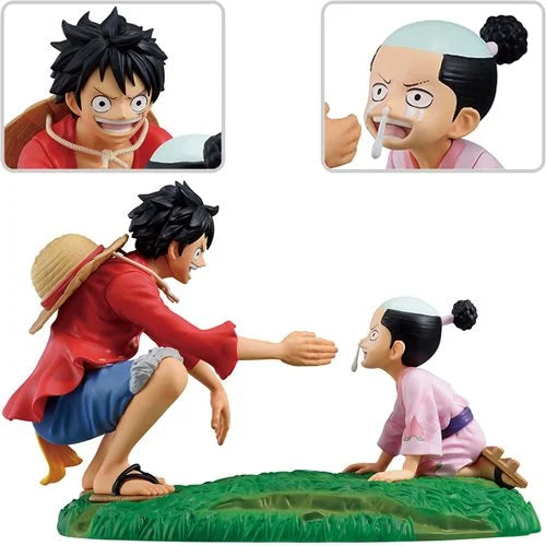 One Piece Monkey D. Luffy and Momonosuke TBA Ichibansho Statue
One Piece Ichibansho Statues and Busts. Item Number: BLFBAS65940a