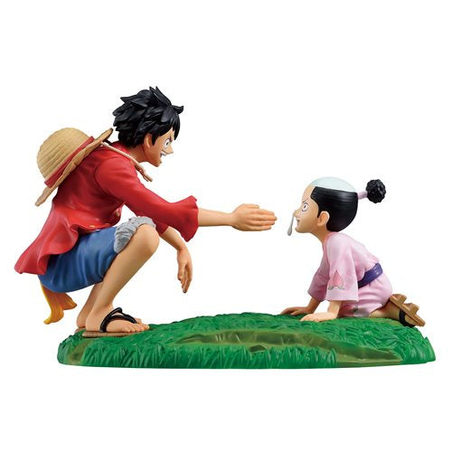 One Piece Monkey D. Luffy and Momonosuke TBA Ichibansho Statue
One Piece Ichibansho Statues and Busts. Item Number: BLFBAS65940a