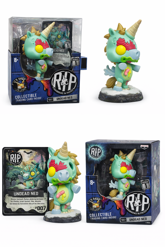 RIP Rainbows in Pieces Series 1 – Undead Ned #007 Collectible Figure with Trading Card