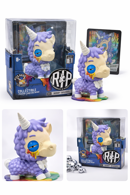 RIP Rainbows in Pieces Series 1 – Bobby Bruises #012 Collectible Vinyl Figure + Trading Card