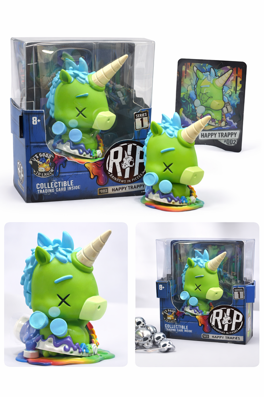 RIP Rainbows in Pieces Series 1 – Happy Trappy #002 Collectible Vinyl Figure + Trading Card