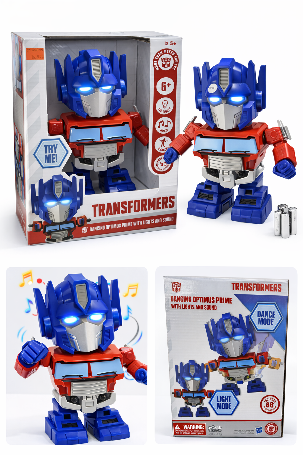 Transformers Dancing Optimus Prime Toy with Lights, Music & Dance Mode (6+)