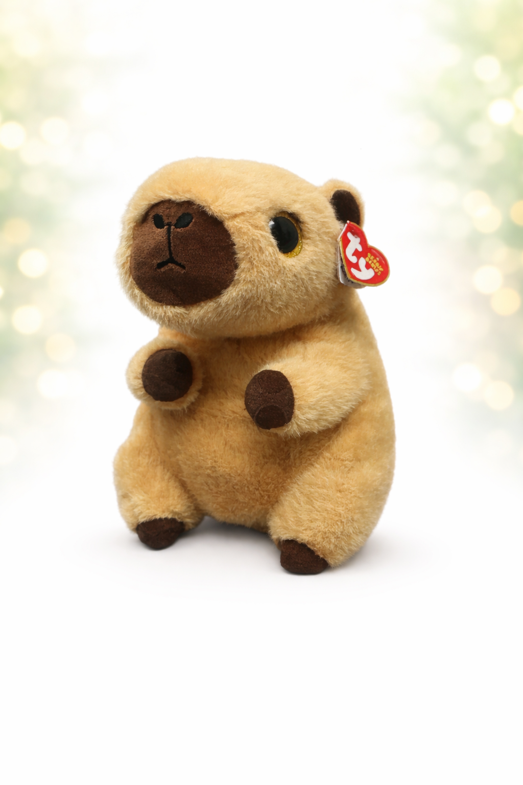 TY Beanie Buddy LARA the Tan Capybara Plush – 10 Inch Medium Size – MWMT – 100% Authentic
