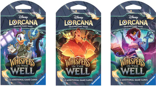 Disney Lorcana: Whispers in the Well Sleeved Booster 3-Pack Bundle – 36 Total Cards – Factory Sealed