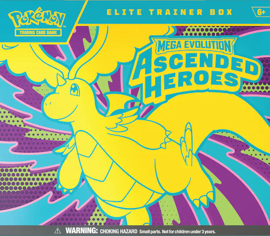 Pokémon TCG Mega Evolution Ascended Heroes Elite Trainer Box (ETB) – 9 Booster Packs | Pokémon Trading Card Game