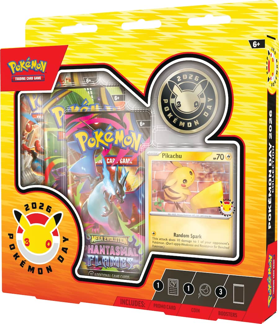 Pokémon TCG Pokémon Day 2026 Collection Box – Pikachu Promo Card + 3 Booster Packs