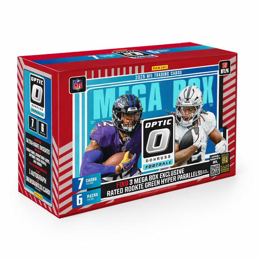 2025 Panini Donruss Optic Football Mega Box (6 Packs) – Rated Rookie Green Hyper Parallels