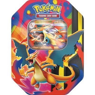 okémon TCG Mega Charizard X Tin – Includes Mega Charizard EX Promo Card & 4 Booster Packs
