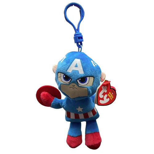 Ty Marvel Captain America Clip Plush – 5 Inch Captain America Keychain Plush