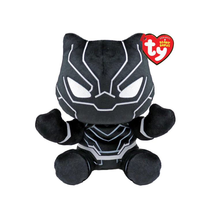 Ty Marvel Black Panther Beanie Plush – Medium 10 Inch Black Panther Superhero Plush Toy
