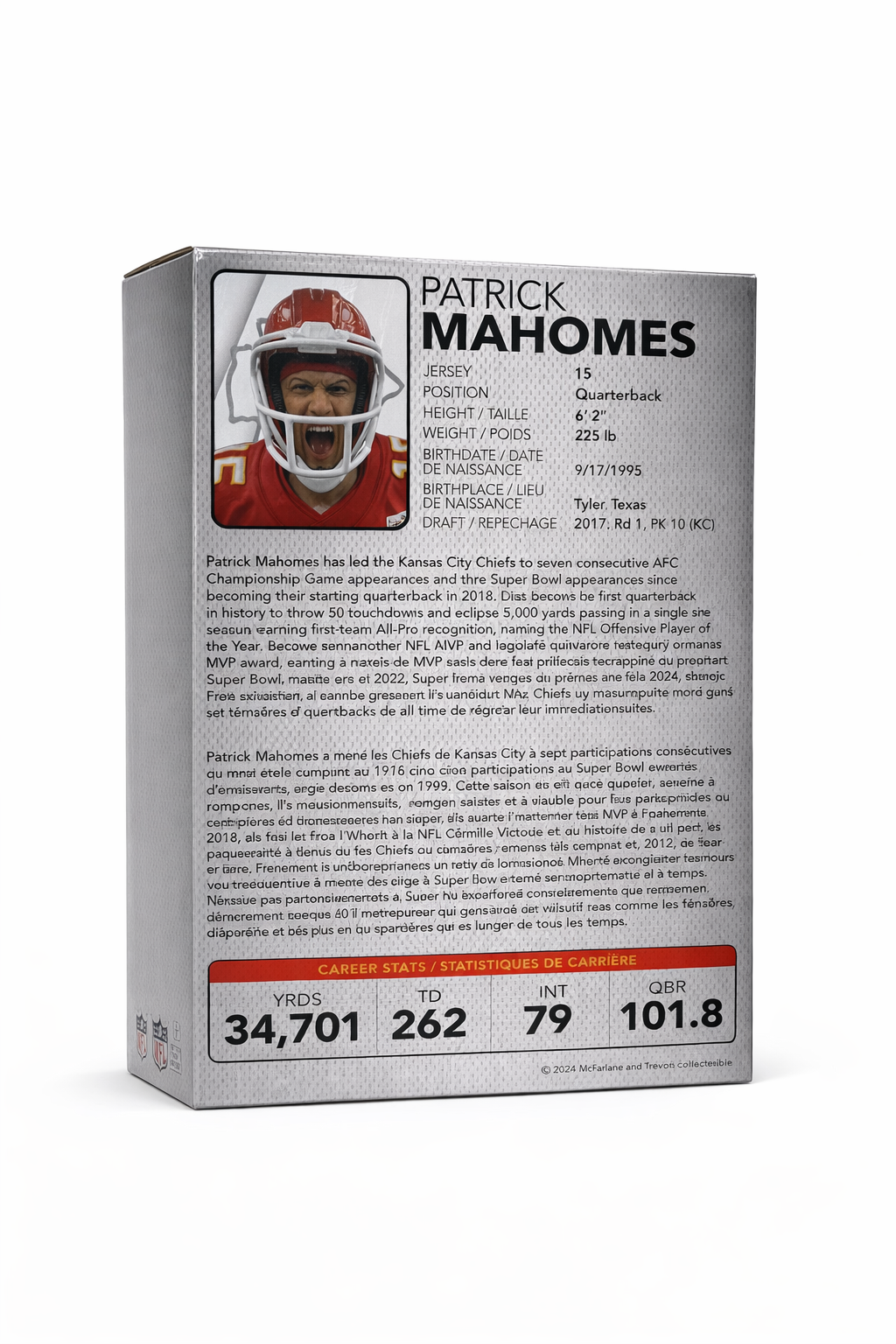 NFL Patrick Mahomes Kansas City Chiefs 1:6 Scale Resin Statue
NFL McFarlane Toys Statues and Busts
Item Number: MF10409WNK