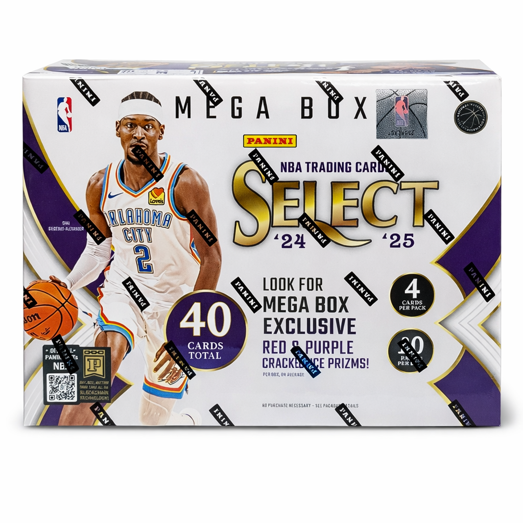 2024-25 Panini Select NBA Mega Box (40 Cards) – Purple Cracked Ice Prizms Exclusive