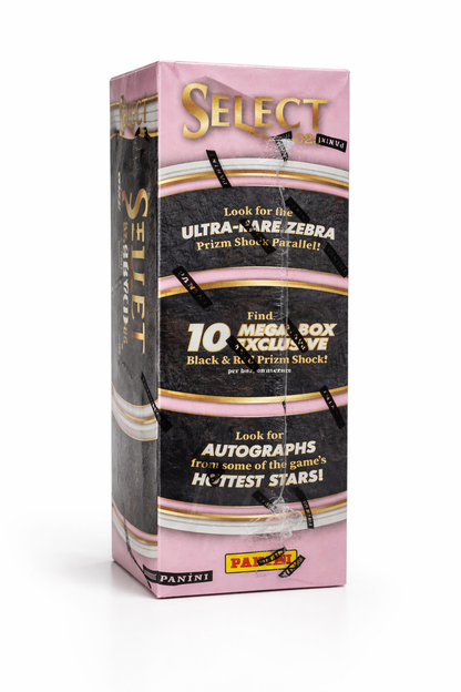 2025 Panini Select Football Mega Box (Pink) – 42 Cards | Black & Red Prizm Shock Exclusive