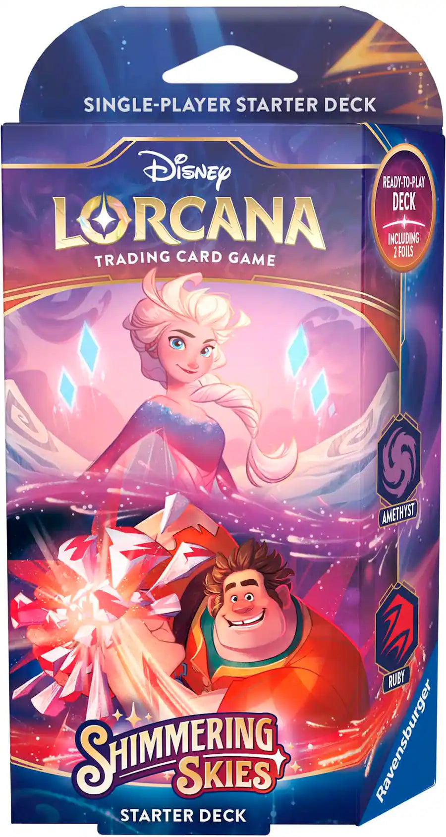 Disney Lorcana Shimmering Skies Starter Deck Elsa & Ralph | Trading Card Game Ready-to-Play Deck