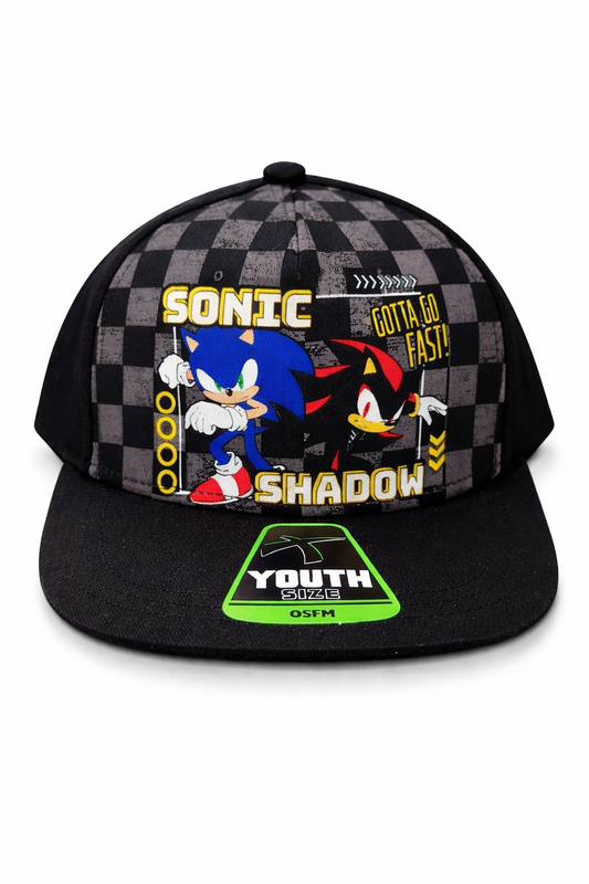 Sonic Shadow Kids Snapback Hat Youth Size Adjustable Flat Brim Cap Sonic the Hedgehog