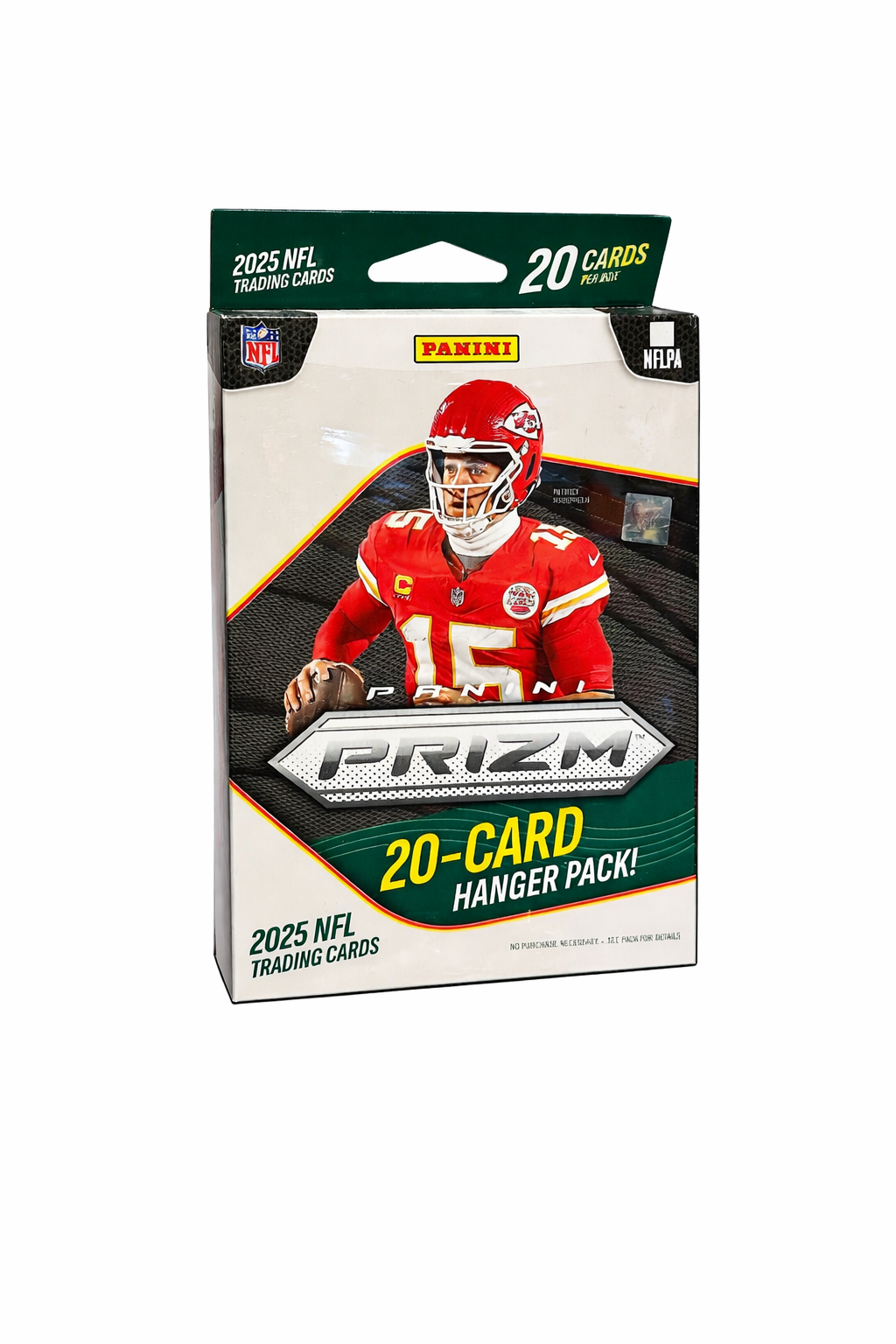 2025 Panini Prizm NFL Trading Cards Hanger Pack (20 Cards) – Patrick Mahomes Cover