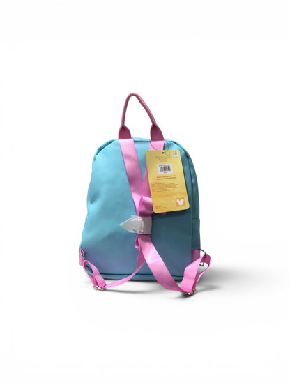 Disney Stitch Mini Backpack for Kids – Cute Lilo & Stitch School Bag with Pom Pom, Charms & Front Pocket (Blue Pink Backpack)