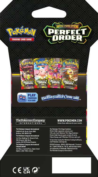 Pokémon TCG Mega Evolution Perfect Order Booster Pack (Random Artwork) – 10 Cards – Factory Sealed