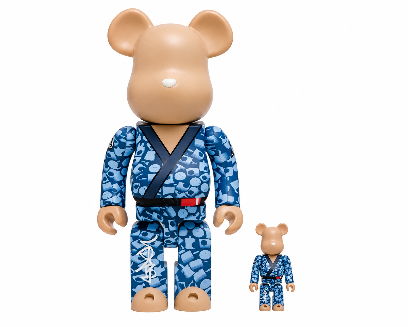 Medicom Toy BE@RBRICK 100% & 400% Albino & Preto x Stash Figure Set – Designer Art Toy Collectible