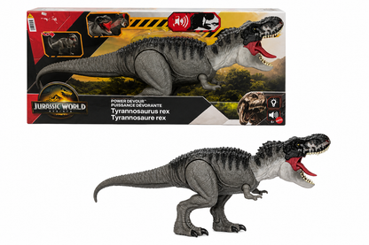 Jurassic World Rebirth Power Devour Tyrannosaurus Rex (T-Rex) Interactive Dinosaur Figure – Mattel
