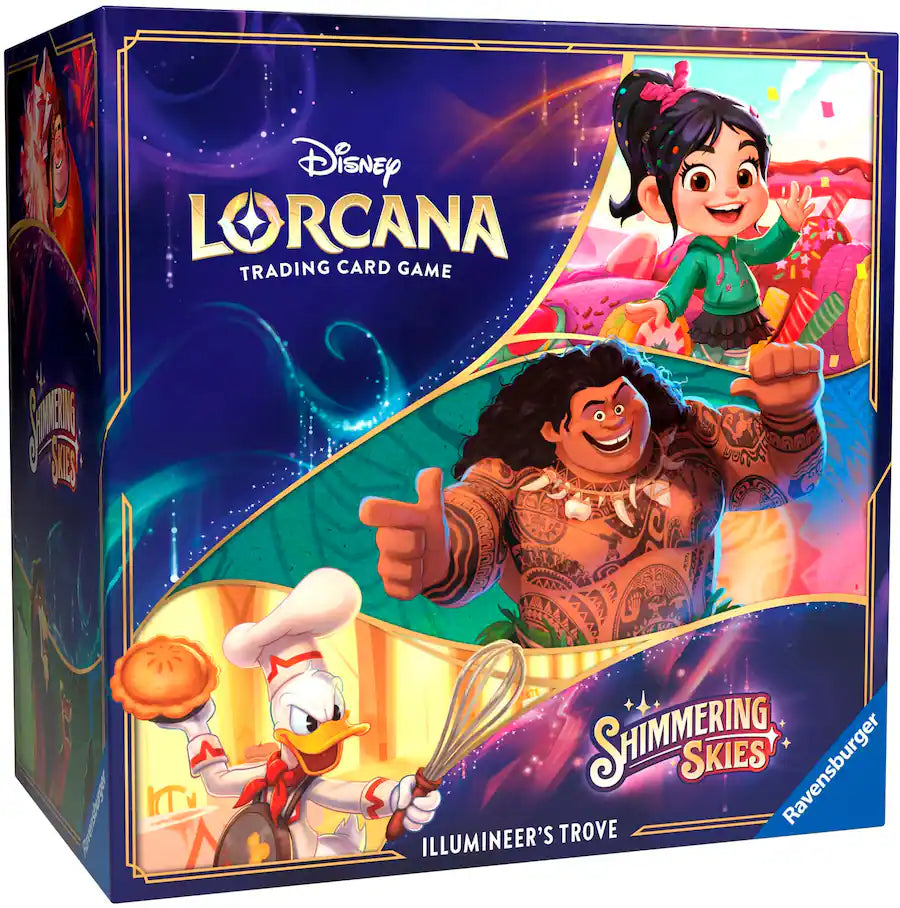 Disney Lorcana: Shimmering Skies Illumineer’s Trove | Storage Box, 8 Booster Packs & Accessories | Ravensburger