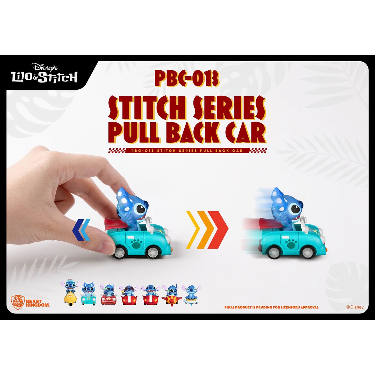 Lilo & Stitch Stitch Series Pull Back Car PBC-013 Set of 6