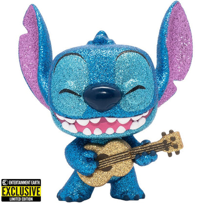 Lilo & Stitch Stitch with Ukulele Diamond Glitter Funko Pop! Vinyl Figure - Entertainment Earth Exclusive